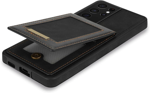 Asuwish Phone Case for Samsung Galaxy S21 Ultra 5G Wallet Cell Cover with Tempered Glass Screen Protector and RFID Slim Credit Card Holder Slot St...