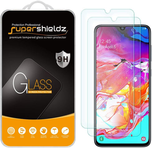Supershieldz (2 Pack) Designed for Samsung Galaxy A70 Tempered Glass Screen Protector, Anti Scratch, Bubble Free...