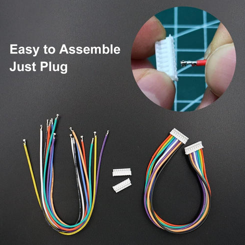 ZH 1.5MM Connectors and 28AWG Pre-Crimped Silicone Cables kit Compatible with JST ZH 1.5 Connector 2/3/4/5/6/7/8/9/10 Pin Housing Adapter Cable wi...