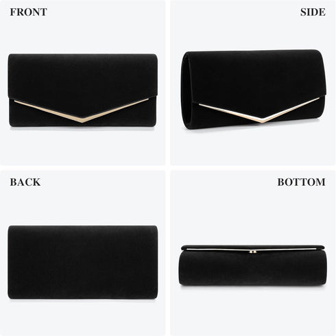 Womens Evening Clutch Bag Ladies Prom Bridal Wedding Handbag Party Purse with Detachable Chain...