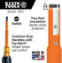 Klein Tools 601-7-INS 3/16-Inch Insulated Cabinet Tip Screwdriver with 7-Inch Shank, Made in USA...