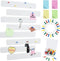 8Pcs White Cork Board Bar Strips with 50 Pushpins & Sticky Notes, Self-Adhesive Bulletin Board Strips No Damage for Wall, Felt Pin Board for Paste...