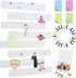 8Pcs White Cork Board Bar Strips with 50 Pushpins & Sticky Notes, Self-Adhesive Bulletin Board Strips No Damage for Wall, Felt Pin Board for Paste...