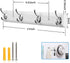 Coat Rack Wall Mounted White, 17" Wooden Modern Wall Coat Hanger with 4 Hooks, Heavy Duty Zinc Alloy Wall Hook Rack for Hanging Coats, Keys, Bags,...