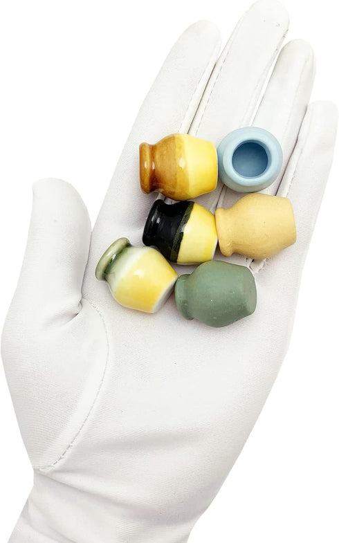 Miniature Terracotta Pots, 6 Pieces Mini Ceramic Clay Flower Pots Pottery Planter for DIY 1:12 Dollhouse Fairy Garden Flower Plants Bonsai Micro L...