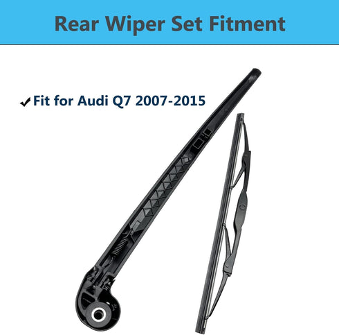 Rear Window Wiper Arm & Blade Replacement for Audi Q7 2007-2015 Rear Windshield Wiper Arm & Blade, Factory OE Style Rear Window Wiper Arm Blade Se...