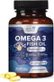 Omega 3 Fish Oil Triple Strength 2000 mg Softgels, Omega-3 Supplements, Natural Brain Heart Joint Health & Immune Support - Fatty Acids with EPA &...
