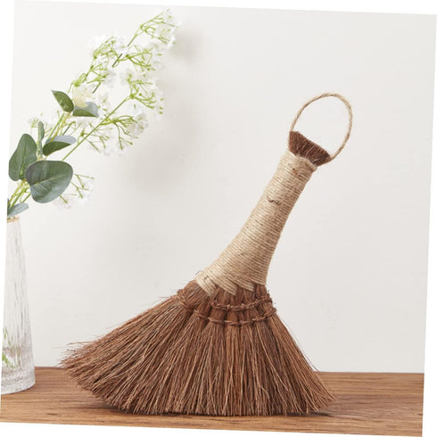 Small Broom Cleaning Soft Bristle Broom Natural Broom Cleaning Brooms Desktop Cleaning Brush Household Duster Brown Silk Light Brown Cleaning Acce...