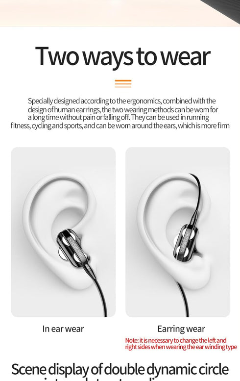 Waterproof Bass Boosting Headphones. Wired Earbuds with Microphone. for Kids, School, Gym, Gaming, Music (Blue)...