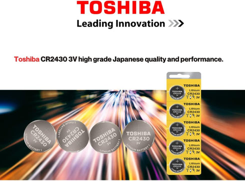 Toshiba CR2430 3 Volt Lithium Coin Battery (4 Batteries)...