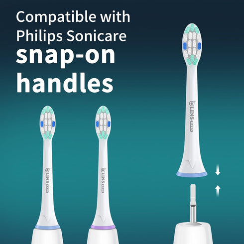 Replacement Heads for Philips Sonicare, Brush Head Compatible with Phillips Sonicare Toothbrush Snap-on Handles, 8 Pack...