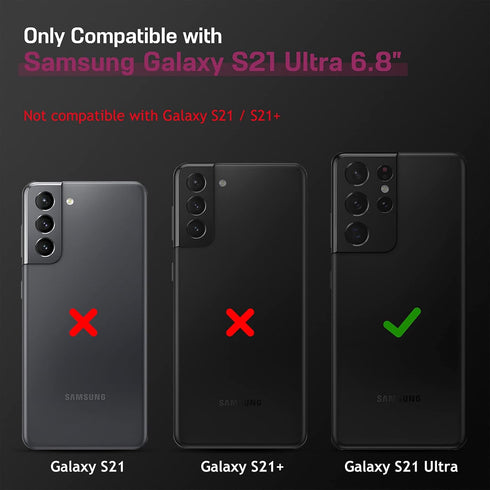 LOHASIC for Galaxy S21 Ultra 5G Case, Luxury Elegant PU Leather Flexible Bumper Rugged Non-Slip Grip Shockproof Full Body Protective Cover Women C...