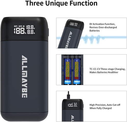 18650 Battery Charger 2-Bay XTAR PC2 USB C Charger New 18650 Batteries Charger Compatible with 18650 21700 Batteries ?Package Not Included Any Bat...