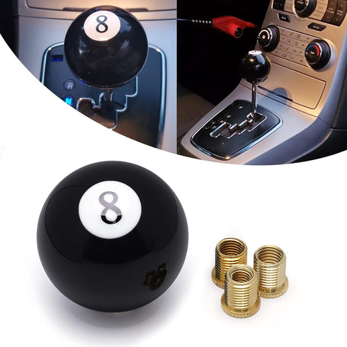 Shift Knob Manual Gear,Round Ball Shift Knob Acrylic Gear Shift Knob,Universal Shifter Knob with 3 Adapter,Fit for Manual Car (Black 8)...