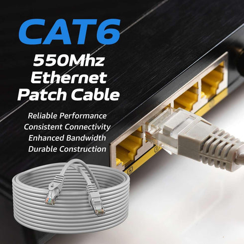 Cables Direct Online Cat6 20FT Network Ethernet Patch Cable, 550Mhz Internet Wire, Compatible with PC, Laptop, Modem, Router, TVs, Printer Cord, C...