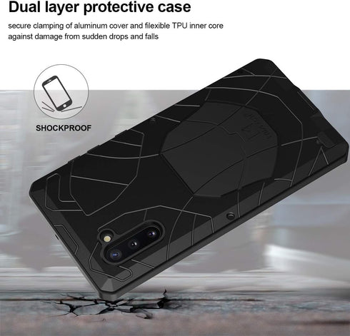 Feitenn Galaxy Note 10 Case Metal, Note 10 Case Heavy Duty, Gorilla Glass Cover Armor Aluminum Alloy Bumper Military Shockproof Hard Defender Outd...