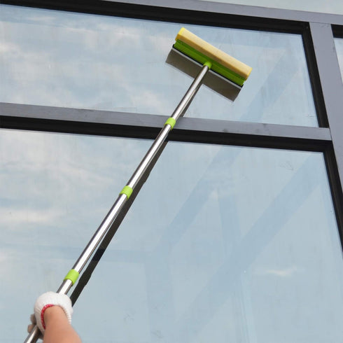 Window Squeegee for Window Cleaning, 58'' Squeegee Window Cleaner Tool 2 in 1 Car Window Cleaning Tool with Extension Pole Telescopic Window Washi...