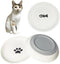 Cat Food Bowls, Cat Dishes with Ceramic Silicone Bottom, Non-Slip Silent Kitten Food Bowls for Indoor Cat, Whisker Friendly Shallow Dish for Cat W...