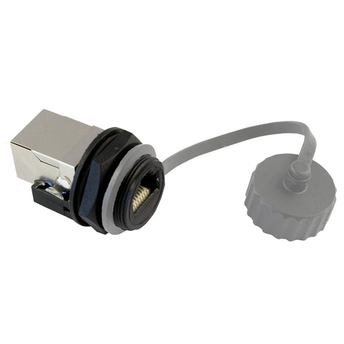 ASI ASICPICRJ45S RJ45 Panel Mount, Waterproof Connector (When Used with Cap), Shielded, Front Mount, Female, IP67, NEMA 6P, Cap Sold Separately...