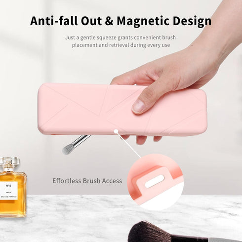 Makeup Brush Holder, Travel Makeup Brush Holder, Soft Silicone Makeup Brush Holder, Stylish Make Up Brushes Holder Organizer,Makeup Bags for Women...