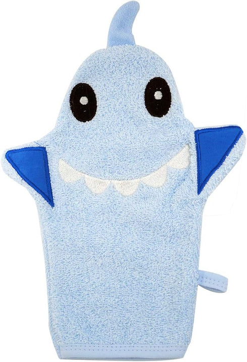 JN&LULU Baby Organics Bath Mitt Toddlers Bath Cotton and Soft Scrub Bathing Loofah Baby Shower Gifts (Shark)...