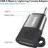 Lightning Female to USB-C Male Adapter Compatible with iPhone15/Plus/Pro/Pro Max and More Type C Devices | 30W PD Fast Charging | Not for Audio/OT...