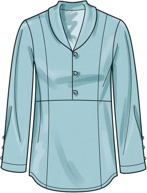 Simplicity Misses' Raised Waist Tops Sewing Pattern Packet, Design Code S9889, Sizes 12-14-16-18-20...