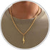 Lightning Bolt Necklace Gold Thunder Pendant Necklace Vintage Lightning Charms Rope Chain Necklace Long Sweater Chain Necklace Jewelry for Women M...