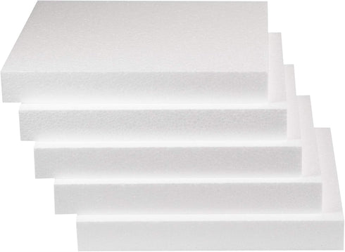 Silverlake Professional Craft Foam Boards - American-Made Hard Foam - 5-Pack 12x12x1.5 EPS Sheets for Dioramas, Models & Art Projects...