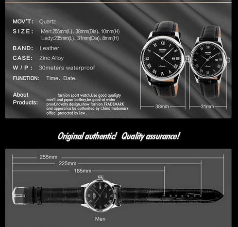 MASTOP Mens Quartz Watch Roman Numeral Business Casual Fashion Analog Wrist Watch Classic Calendar Date Window 30M Waterproof Comfortable Leather ...