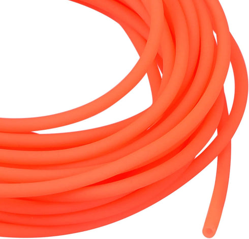 MECCANIXITY Rubber Cord Tube 10ft 2mm Dia 1mm Hole Orange Hollow Tubing for DIY Craft Beading Necklaces Bracelet...