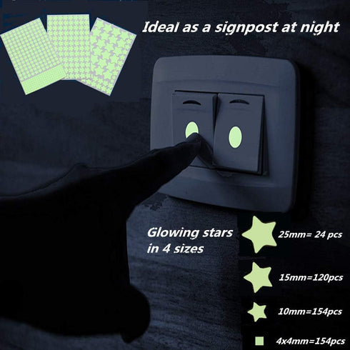 Aooyaoo Glow in The Dark Stars Wall Stickers, 3D Glowing Stars for Ceiling and Wall Decals, Perfect for Kids Bedding Room or Party Birthday Gift (...