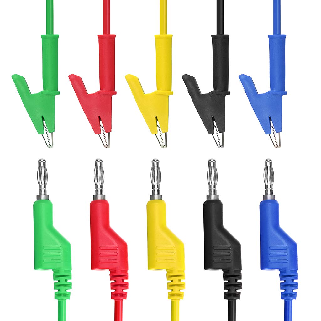 Cleqee Multimeter Test Lead Kit With Banana Plugs, Alligator Clips & Piercing Probes - 3.3ft, 1000V, 15A