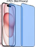 2 Pack Anti-Blue Tempered Glass Mirror Screen Protector Film for iPhone 15 Plus, 6.7 inch 9H Hardness Anti-scratch Full Covered (Blue)...