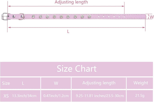 Small Dog Collars Rhinestones Pet Dog Collars Bling Diamond Puppy Collars Glitter Jewel Puppy Collar for Small Dog Pet, XS...