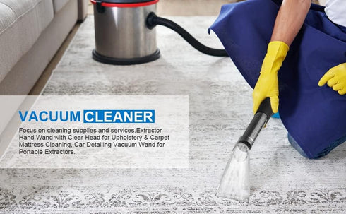 TunaMax Extractor Tool Hand Wand with Clear Head for Upholstery & Carpet Cleaning, Car Detailing Vacuum Wand for Portable Extractors & Truckmounts...