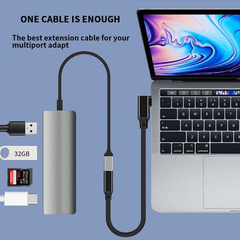 90 Degree Right Angle Type C Extension Cable,6.6FT, USB 3.1(10gbps) USB C Male to Female Extension PD100W Charging For 2021 MacBook Pro/iPad Mini,...