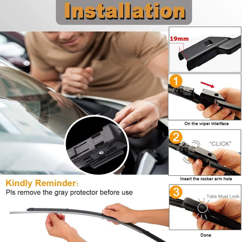 OEM Windshield Wiper Blade Set Replacement For BMW 5 7 Series F01 F02 F04 F07 F10 M5 2010-2016 High Performance Original Equipment Wipers 26"/18"...