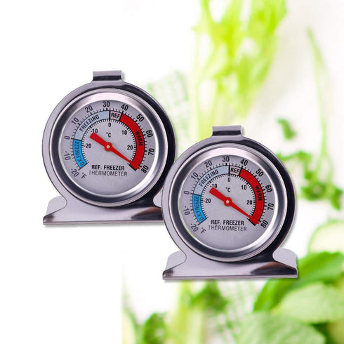 Refrigerator Freezer Large Dial Thermometer -20/80 °F Aulufft 4 pcs Classic Series Fridge Freezer Alarm Thermometer Internal Temperature Gauge for...