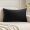 MIULEE Velvet Pillow Cover Soft Luxury Decorative Throw Pillow Cover Single Rectangle Cushion Case for Couch Sofa Bedroom Car Decor,12x20 Inch Bla...