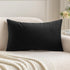 MIULEE Velvet Pillow Cover Soft Luxury Decorative Throw Pillow Cover Single Rectangle Cushion Case for Couch Sofa Bedroom Car Decor,12x20 Inch Bla...