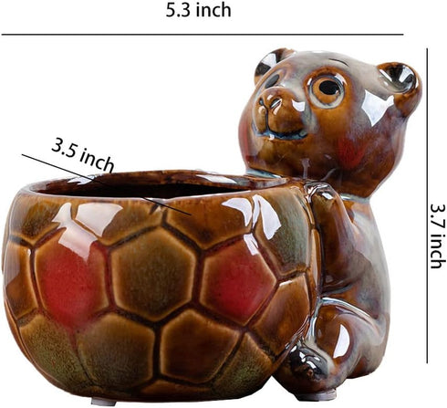 Cute Animal Ceramic Flower Pot Succulent Planter-Bear...
