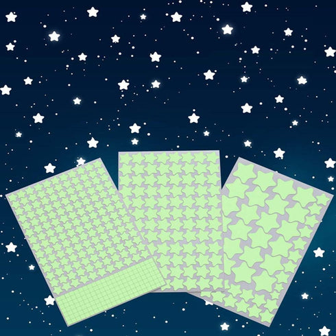 Aooyaoo Glow in The Dark Stars Wall Stickers, 3D Glowing Stars for Ceiling and Wall Decals, Perfect for Kids Bedding Room or Party Birthday Gift (...