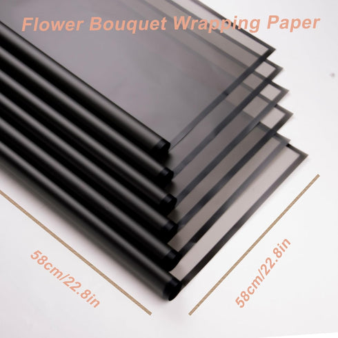 VOWOVOSDAY 20 Pcs Black border Flower Wrapping Paper,Waterproof Valentine's Day Bouquet Wrapping Paper 23x23Inch Used for DIY Crafts, Gift Packagi...