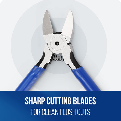 WORKPRO 2 Pack Wire Cutters, 6 Inch Precision Flush Cutters, Spring Loaded Side Cutting Pliers, Sharp Diagonal Cutters for Crafts, Jewelry Making,...