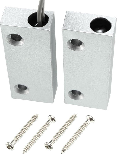 uxcell NC Alarm Security Rolling Gate Garage Door Contact Magnetic Reed Switch Silver Gray MC-52...