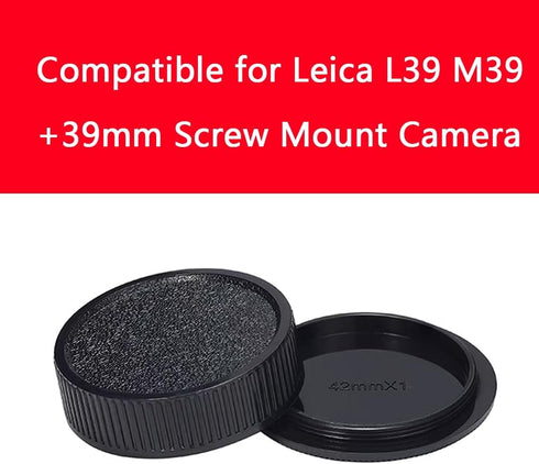 M39 Camera Body Cap & Rear Lens Cover Compatible for Leica L39 M39 Camera and 39mm Screw Mount Lens (2 Pack)...