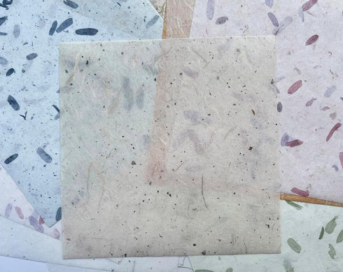 50 Sheets 8 x 8 Inches Natural Fiber Tamarind Leaves,Banana Bark Mulberry Paper Sheets Art Tissue Washi Paper Design Craft Art Origami Suppliers C...