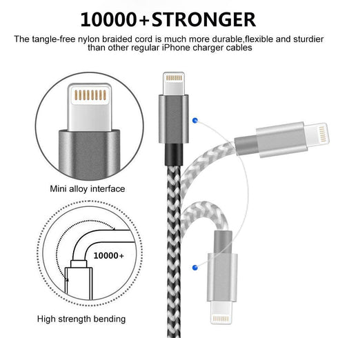 Short iPhone Charger Cable 4Pack,1FT Lightning to USB Braided Data Sync Fast Charger Cord Compatible with iPhone 12 Pro Max/12/11/11 Pro Max X XS ...