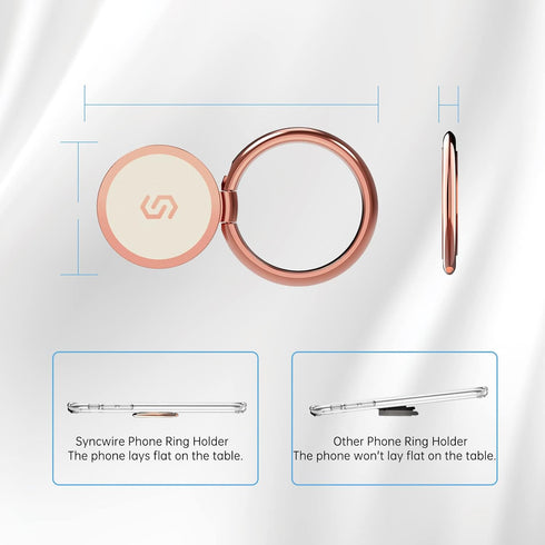 Syncwire Cell Phone Ring Holder Stand, 360 Degree Rotation Finger Ring Kickstand with Polished Metal Phone Grip for Magnetic Car Mount Compatible ...